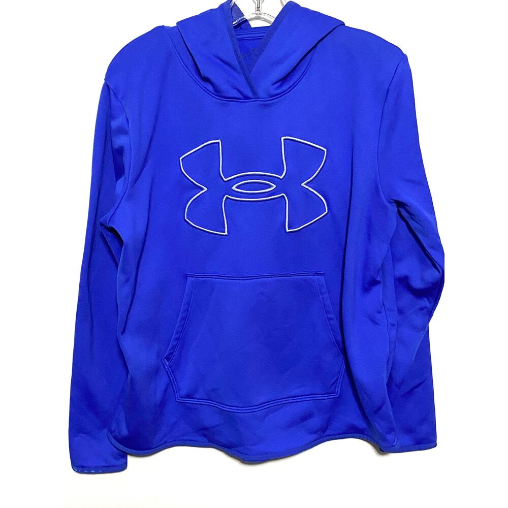 Under Armour Loose Embroidered Pullover Hoodie Sweatshirt Mens L Athleisure Cozy
